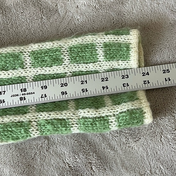 Wooden Ships Mohair Wool Blend Windowpane Knit Cardigan Sweater Open Front S/M - Picture 11 of 12